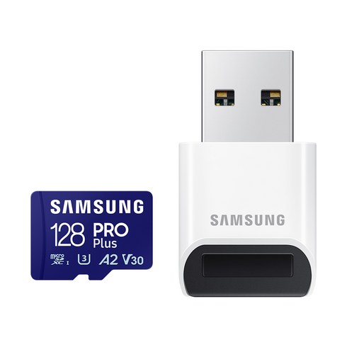 삼성전자 공식인증 정품 마이크로SD카드 PRO PLUS 128GB+리더기 MB-MD128SB/WW, 128GB, 1개