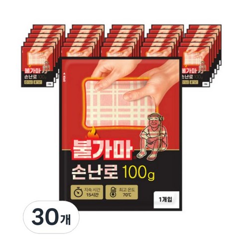 불가마 포켓용 대용량 손난로 핫팩 100g, 30개