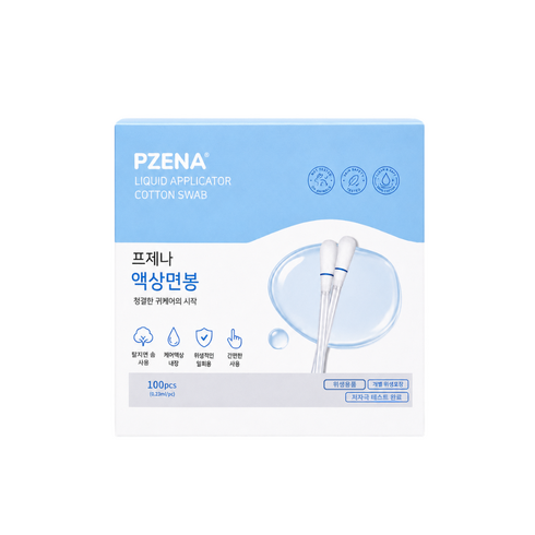 프제나 액상면봉 데일리 귀지제거 귀청소 면봉 멸균 100개, 1개, 100개입