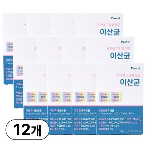 100억 구강유산균 이산균 특허 구강유래 유익균 프로바이오틱스 프로벨, 12박스, 30정