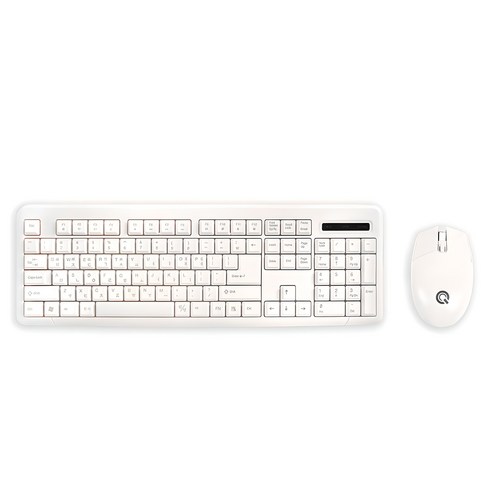 큐센 무선 키보드 마우스 세트 + 키스킨, MK210, 화이트, 일반형