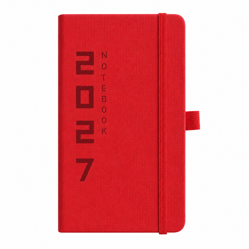 DOA LIFE 2027년 미니 날짜형 주간 업무용 다이어리 플래너 10x17.5cm 노트 일기장 수첩, 1개, 레드