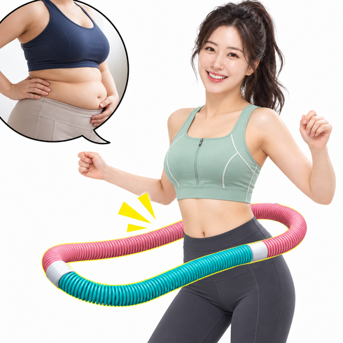 베르닐 뱃살 옆구리 삭제 다이어트 홈트 허리부담완화 스프링 훌라후프, 1개, 핑크, 1440g