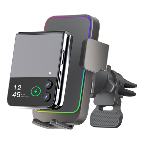 카플 더마운트 오리지널 10종 LED 차량용 핸드폰 거치대 15W 고속 휴대폰 무선 충전기, 스페이스그레이, 스페이스그레이