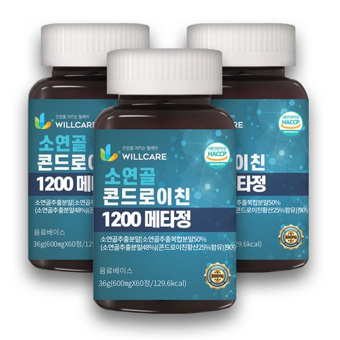 윌케어 프라임 콘드로이친 메타정 알약 HACCP 식약처인증, 60정, 3개