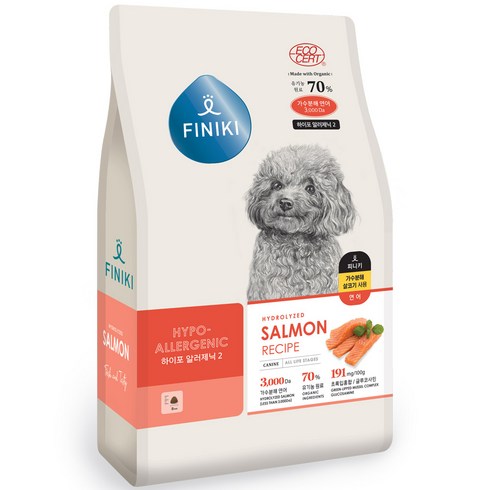 피니키 하이포 알러제닉 강아지사료, 피부/피모, 2.5kg, 1개