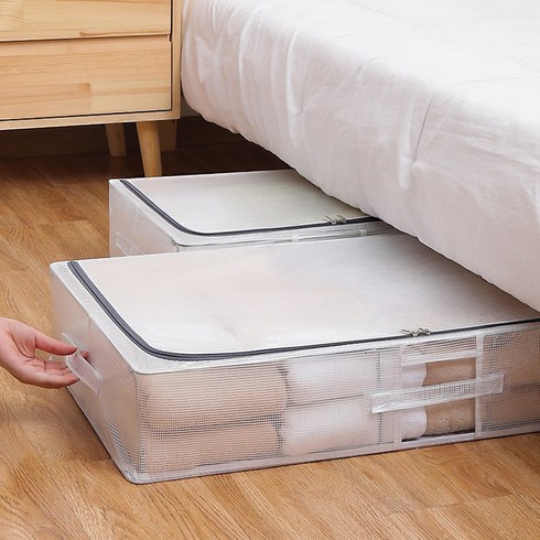 [무타공일상]침대밑 수납함 언더베드 패브릭 리빙박스 30L, 50X40X15(30L), 사이즈 30L (50X40X15)