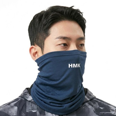 HMK 프리미엄 멀티 쿨 넥워머 마스크 자외선 차단 남여공용 스카프 12가지 색상, 1개, 02 다크블루