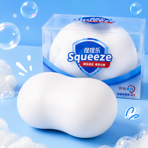 뿌니 크런치 슬랑이 스퀴시 비누 말랑이, 1개, 80g, 웜 화이트
