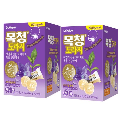 목청 도라지 목캔디 30정 건강사탕 목에좋은 목캔디 총60정, 135g, 2개