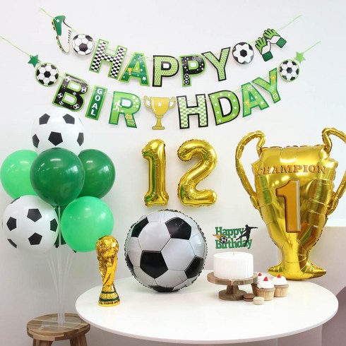 이벤트홀릭 축구 풍선 가랜드 생일 파티 용품 세트, 숫자풍선 12