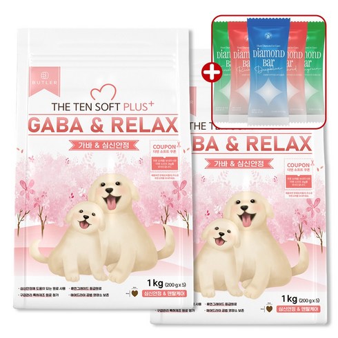더텐소프트 전연령 강아지 가바 앤 릴렉스 소프트사료, 1kg, 2개, 오리