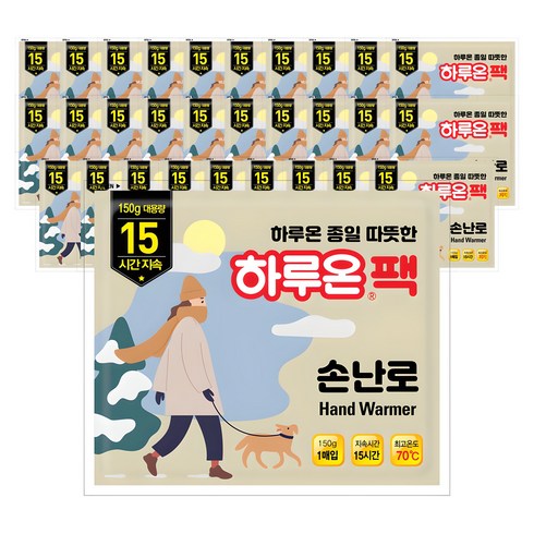 하루온 포켓형 손난로 핫팩 150g, 30개