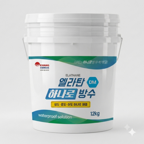 옥상 방수 페인트 엘라탄 하나로 방수 상도/중도/하도 필요없음, 회색, 12L, 1세트