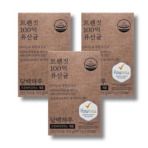 담백하루 트랜짓 100억 유산균 10.2g, 30정, 3개