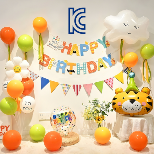 조빈니타 홈 생일파티 풍선세트, 1세트, 옐로우 라이언