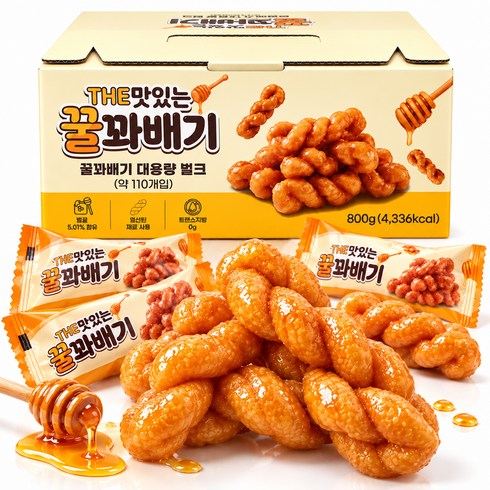 THE 맛있는 꿀꽈배기 오리지날 110여개입 대용량, 1개, 800g