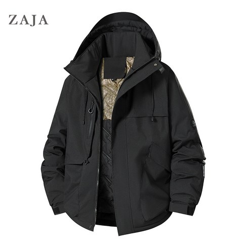 ZAJA 겨울 후드 바람막이 패딩 아웃도어 작업복 등산복