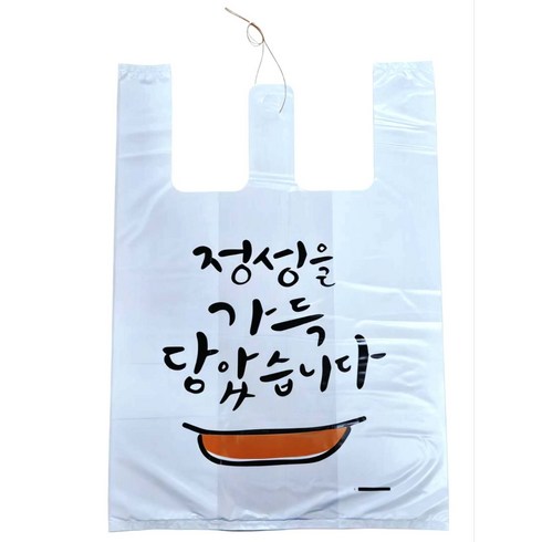 인쇄 배달봉투 비닐봉투 소 중 대, 100개, 20L