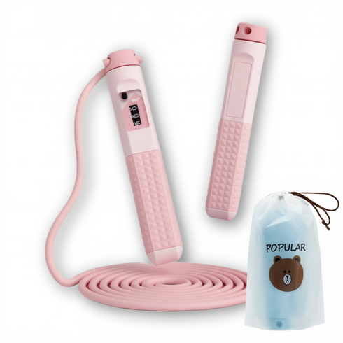 강플로 강철와이어 다이어트 줄넘기, 1세트, 핑크