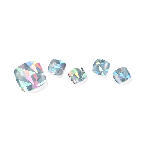 로엔블 친환경 프리미엄 물광볼륨 네일스티커 젤네일 페디 스티커 29pcs, 1개, 실버 프리즘