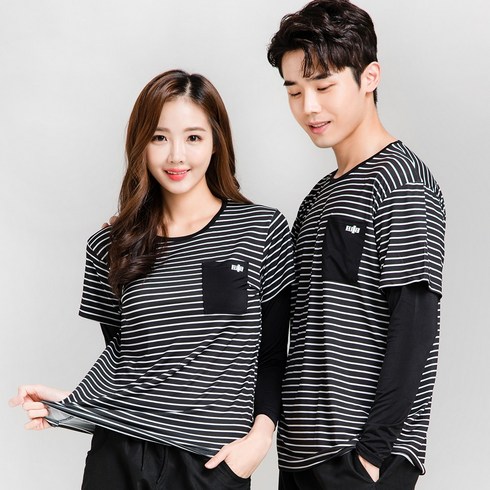 이라인 루즈핏 단가라 래쉬가드 상의