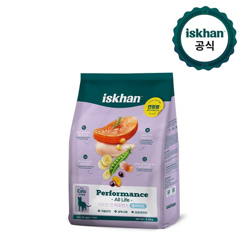 이즈칸 전연령 캣 퍼포먼스 올라이프 건식사료, 닭+연어, 6.5kg, 1개