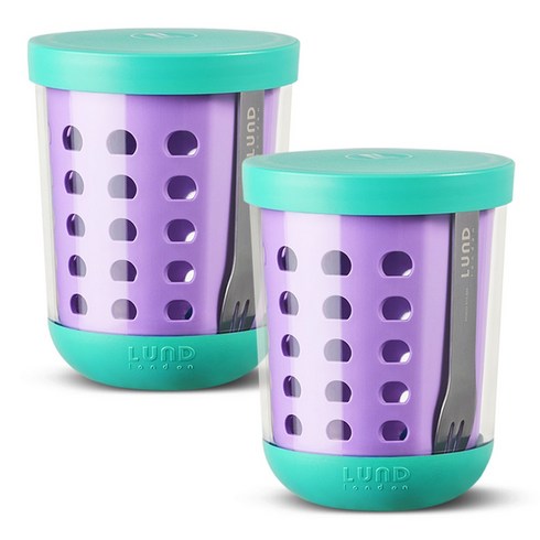 룬드런던 후르츠팟 휴대용 샐러드용기 과일용기 600ml, 라일락, 2개