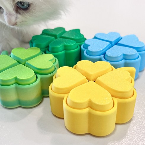 UB toy 행운의 네잎 클로버 키캡 키링 4구 클리커 피젯토이 딸깍이, 4개, 랜덤