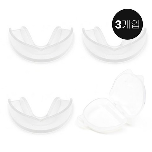 세이프가드 복싱 아동용 마우스피스 3개입 케이스포함, 화이트, 3개