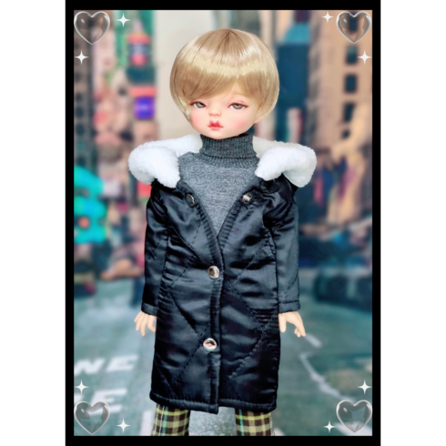 [ 블랙 다이아 양털롱패딩 ] 파올라레이나옷 32cm 구체관절인형옷 <마구샵>, 1개