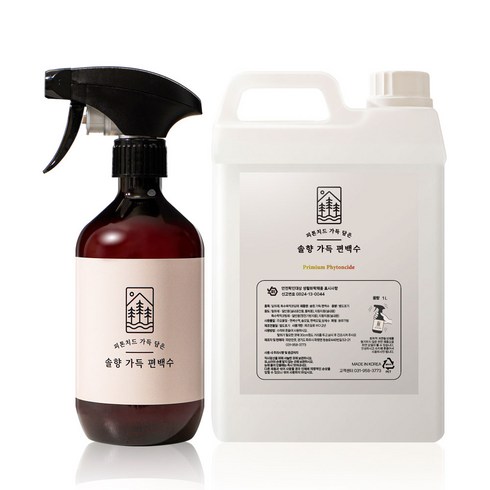 솔향가득 잎 편백수 천연 피톤치드 탈취제 + 스프레이 공병, 1개, 2L