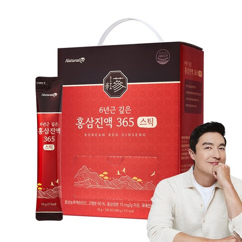네추럴라이즈 6년근 깊은 홍삼진액 365 스틱 100포, 1kg, 1박스