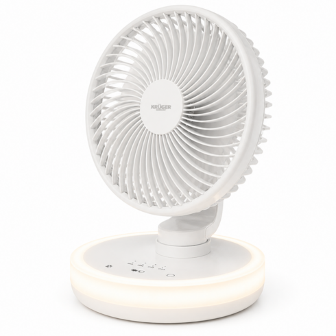 크루저 LED 무드등 무선 사무실 탁상용 미니 선풍기, KRF-6502HJ, 화이트 6인치