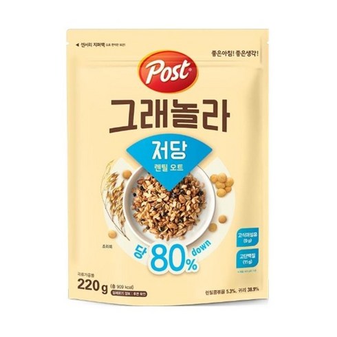 포스트 그래놀라 저당 렌틸오트, 2개, 220g