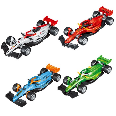 토이즈데이 F1 레이싱카 자동차 프라모델 만들기 키트 4종, 1세트