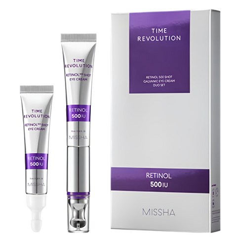 미샤 타임 레볼루션 레티놀 500샷 갈바닉 아이크림 듀오 세트 15ml + 15ml, 1개