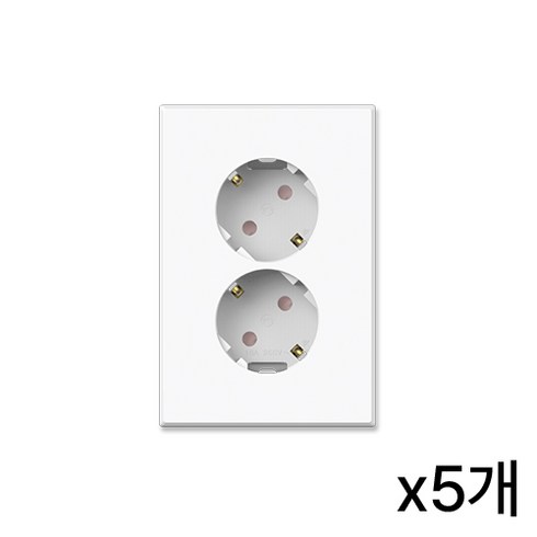 틸인스 콘센트 2구 세로, 5개
