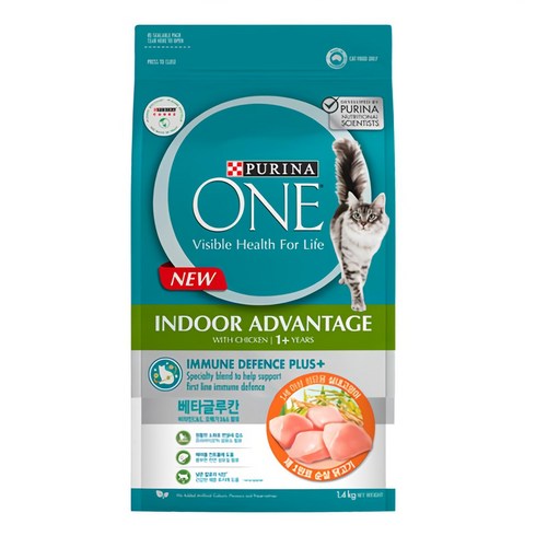퓨리나원 캣 순살 닭고기 기능성 사료, 인도어, 1.4kg, 1개