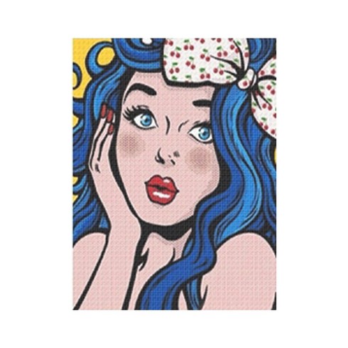 에쉬울프 보석십자수 DIY 비즈공예 키트 30cmX40cm, 블루걸, 1개