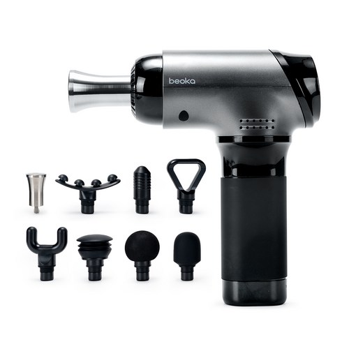 비오카 BEOKA Ti pro max-A1 스마트 가변 진폭 마사지건/안마기 허리 목 승모근 어깨 마사지기, 블랙