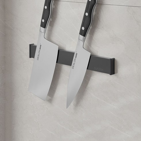 304 스텐 마그네틱 자석 칼 걸이 거치대 주방 싱크대 블럭, 블랙 30cm, 1개