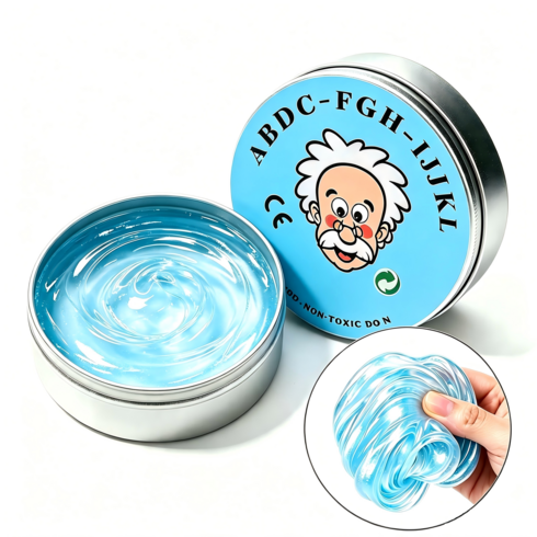 Zeviro 박사 퍼티 고투명 퍼티 말랑이 가소성 슬라임 스퀴시, 1개, 49g, 투명 블루