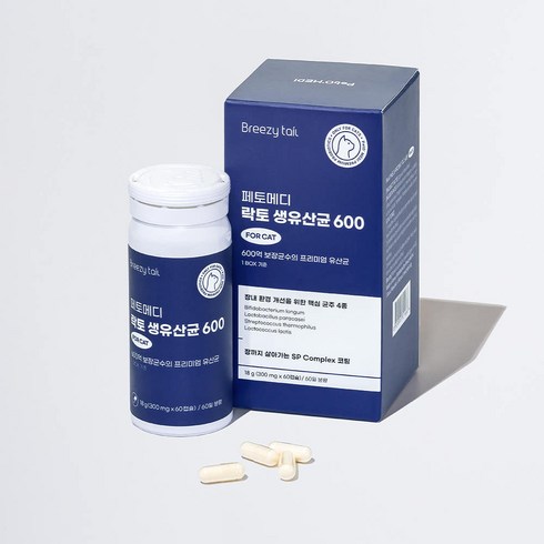 페토메디 고양이 락토 600 캡슐형 영양제 60캡슐 2개월분, 60정, 장건강/유산균, 1개