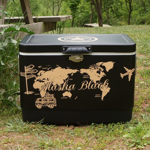알래스카블랙 블랙 스틸 쿨러 아이스박스 29L, 블랙쿨러29L (단품)