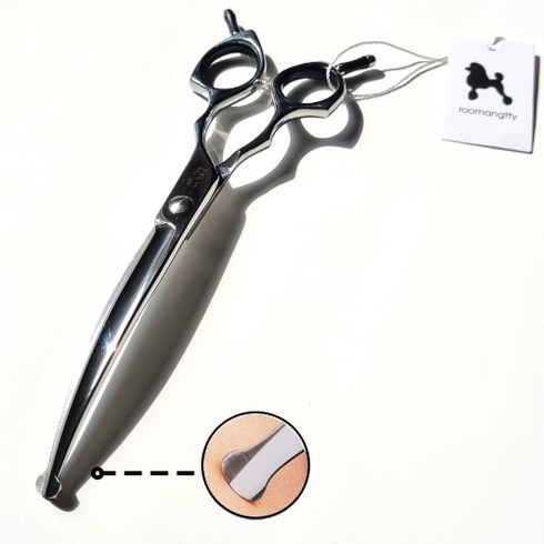 루망띠 전문가용 6.5인치 커브형 애견미용가위 Curved (Ball-Tip), 가위+케이스+경도조절기+융, 1세트