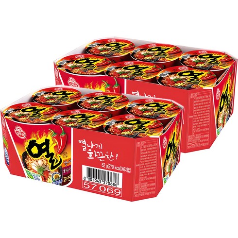 오뚜기 열라면 62g, 12개