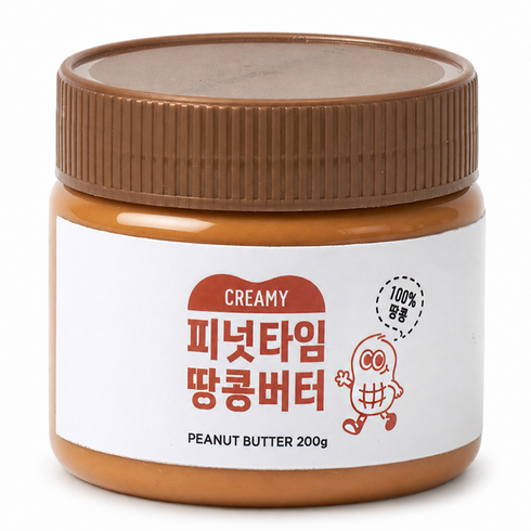 [진하고 고소한] 피넛타임 무가당 100% 땅콩버터 크리미, 1개, 200g