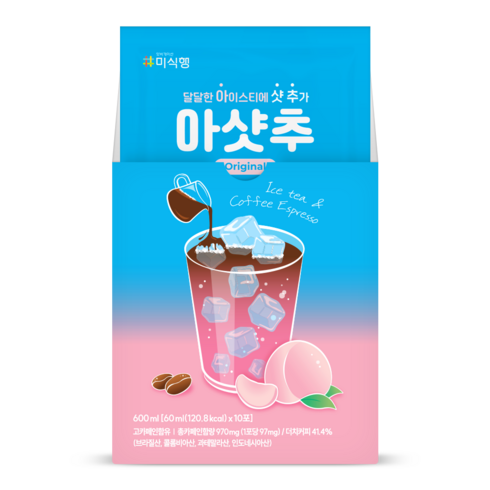 미식행 오리지널 아샷추 10입 복숭아 아이스티 커피, 10개, 60ml