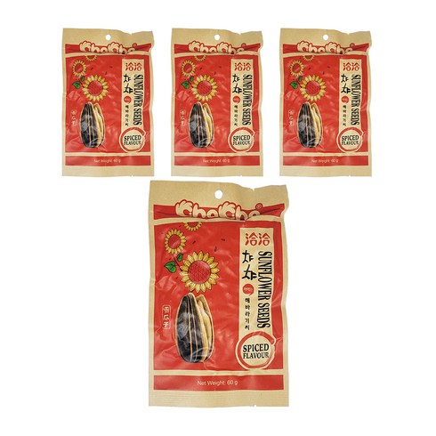 챠챠 해바라기씨 스파이시향, 60g, 4개